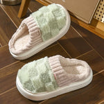 Faux Fur Lined Cotton Slippers