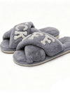 Plush Cross Strap Memory Foam Slippers