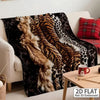 Wildlife Animal Prints Flannel Throw Blanket