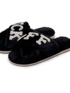 Plush Cross Strap Memory Foam Slippers