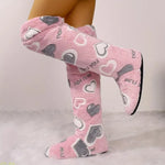 Fleece-Lined Over-The-Knee Slipper Socks