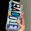 Distressed Color Block Clear Phone Case