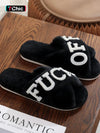Plush Cross Strap Memory Foam Slippers