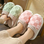 Faux Fur Lined Cotton Slippers