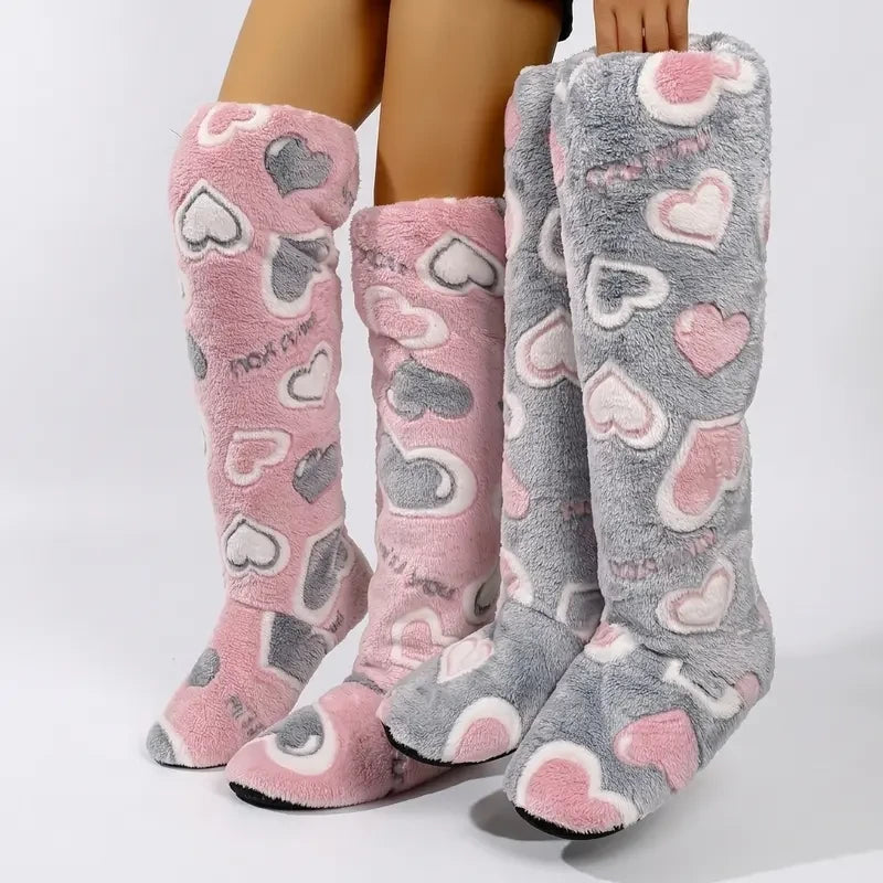 Fleece-Lined Over-The-Knee Slipper Socks