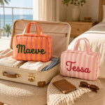 Personalized Expandable Striped Toiletry Bag