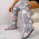 Fleece-Lined Over-The-Knee Slipper Socks