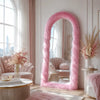 LunaMirror Arched Faux Fur Full Length Mirror – Aesthetic Glam Room Décor