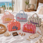Personalized Expandable Striped Toiletry Bag