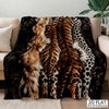 Wildlife Animal Prints Flannel Throw Blanket