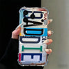 Distressed Color Block Clear Phone Case