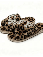 Plush Cross Strap Memory Foam Slippers