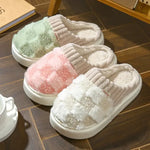 Faux Fur Lined Cotton Slippers