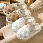 Faux Fur Lined Cotton Slippers