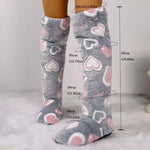 Fleece-Lined Over-The-Knee Slipper Socks