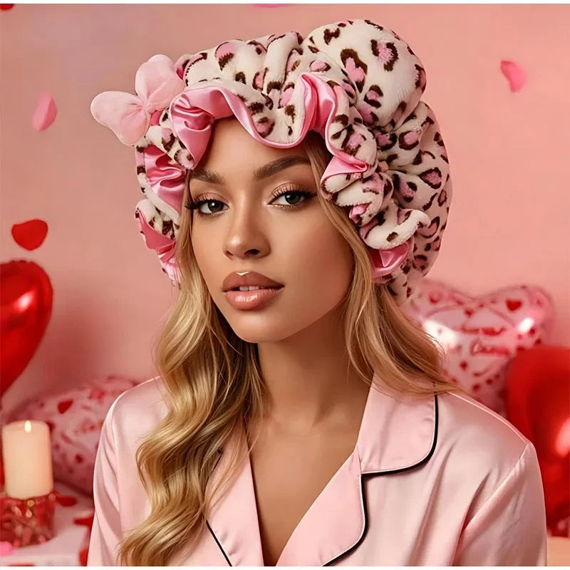Leopard Print Microfiber Sleep Cap