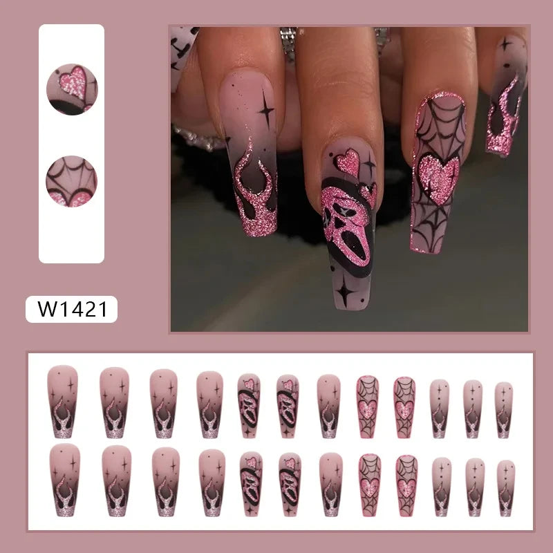 Skull Print Press On Nails